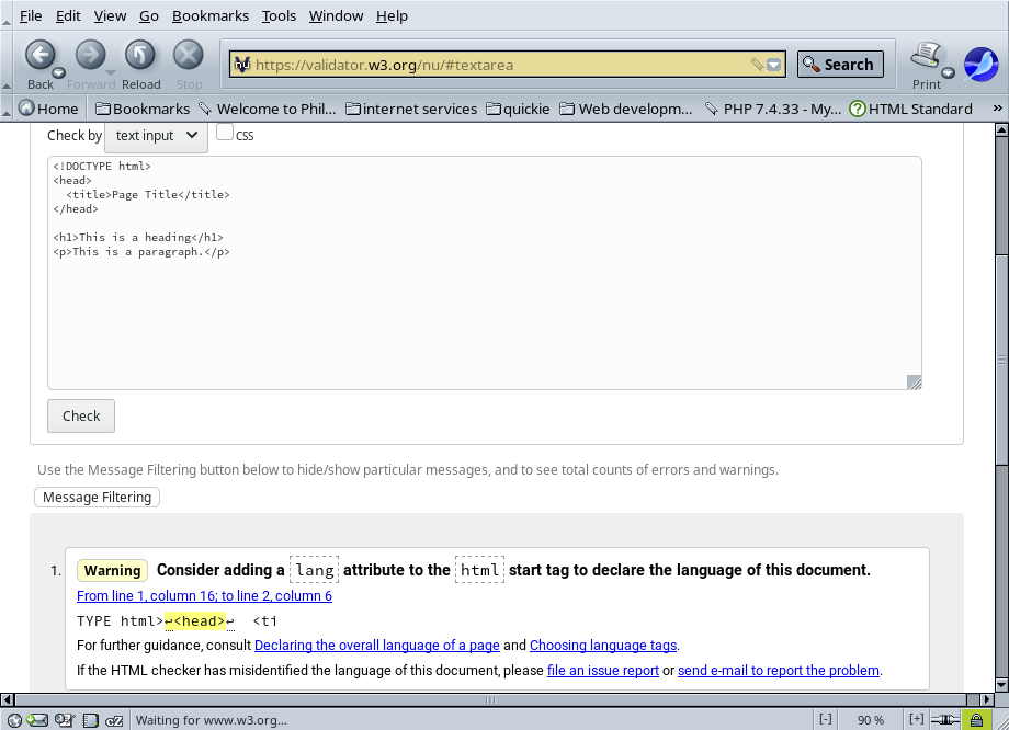 W3 HTML validation